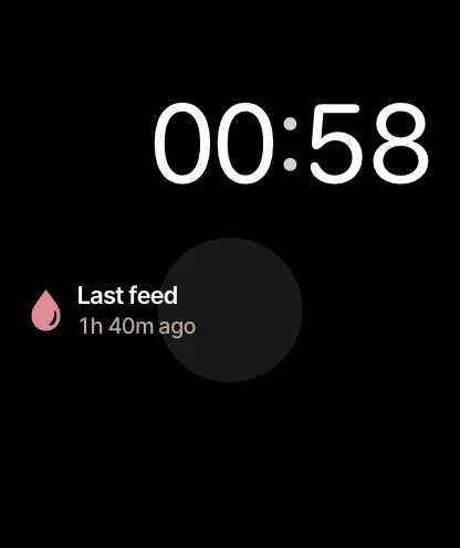 A digital watch face with BloomBook’s rectangular last-feed complication.