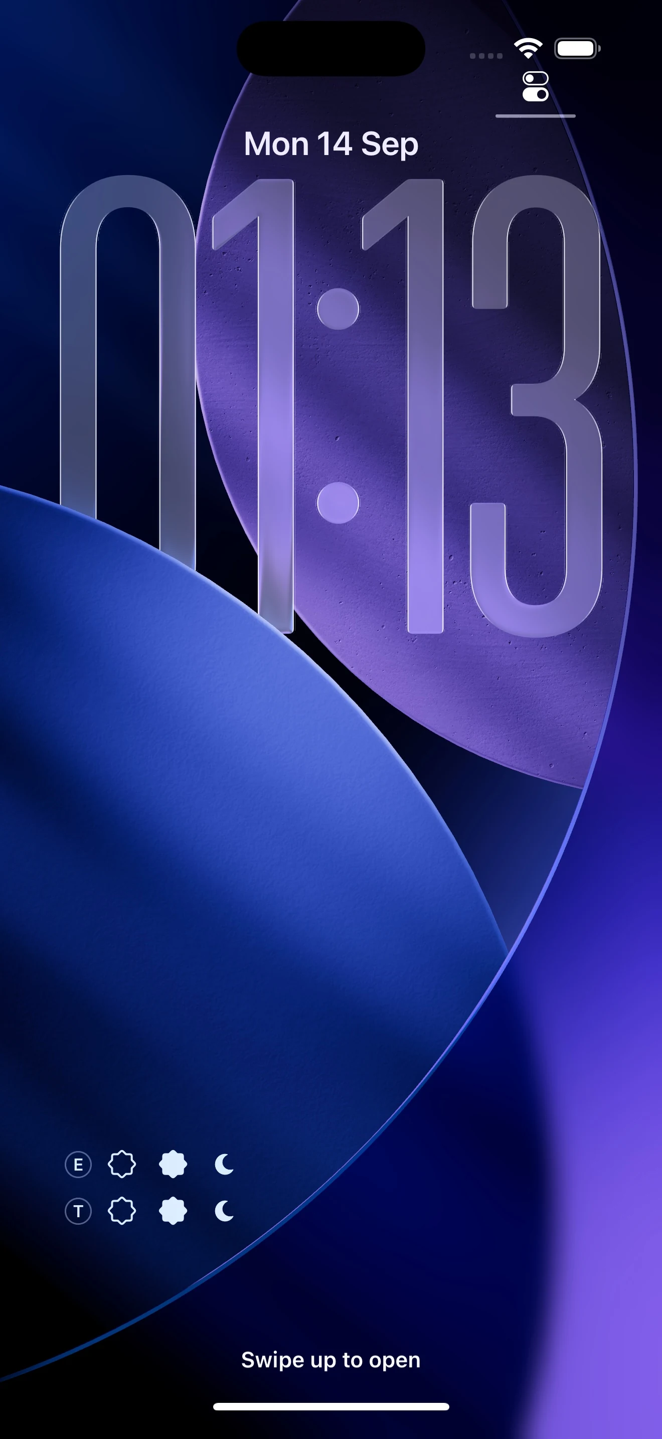 The Lock Screen with BloomBook logging widgets for two children.